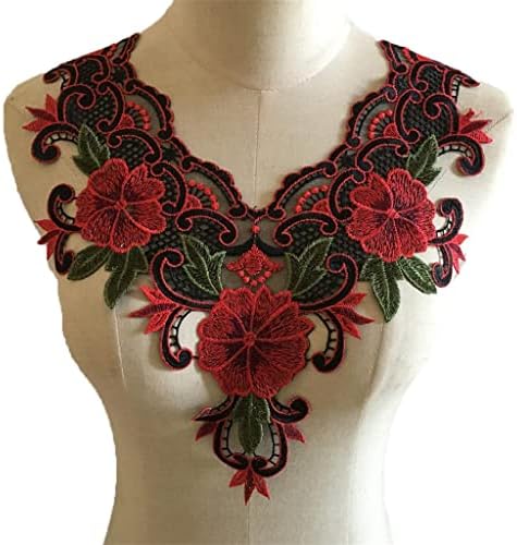 TJLSS Везење чипка ткаенина Апликација за деколте јака цвет DIY облека Декоративна облека за шиење облека за шиење