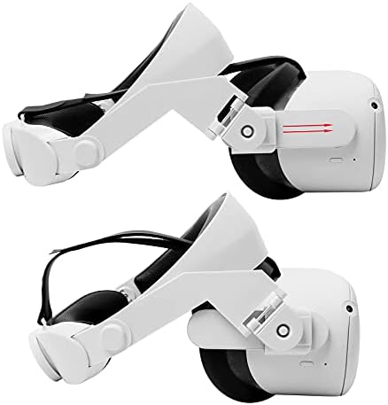 Прилагодлива лента за прилагодување на главата со Huayuwa со перниче за глава за Oculus Quest 2 VR додатоци, замена за елитната лента за удобна заштитна лента за заштитени под