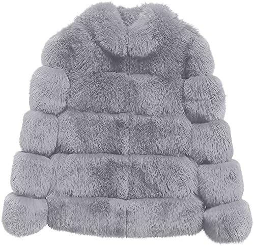 Womenените faux крзнено палто зимско топло плус големина лабава случајна исечена кардиганска крзнена шалска јакна