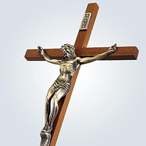 Achibang Crucifix Wallиден крст, католички крстови со Исус Христос за wallиден декор -10 инчи