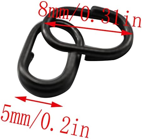 Сплит прстен LQ Индустриски 100 парчиња 8мм не'рѓосувачки челик овален сплит прстени Отворени скокови прстени за клуч за клучеви на клуч за