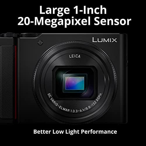 Panasonic Lumix ZS200D 4K дигитална камера, 20.1MP 1-инчен сензор, 15x Leica DC Vario-Elmar Lens, F3.3-6.4 Aperture, WiFi, Hybrid O.I.S.