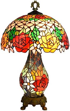 Тифани Стил витраж табела за стакло, ретро креативна роза дневна соба, ламба за кревети за креветчиња, вазна форма хотел бар вила