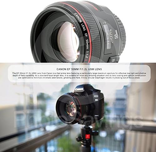 Canon EF 50mm f/1.2 L USM Објектив и Делукс Xpix Додаток Пакет со Dslr Случај + 24pc Sd Држач + Статив + Комплет За Чистење + Пакет