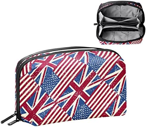 Британското Знаме Велика Британија Сина Торба За Шминка Патент Торбичка Патување Козметички Организатор За Жени И Девојки