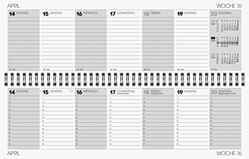 Брунен Неделен календар Црн Класик модел 774 2023 големина на лист 32,6 х 10,2 см црна
