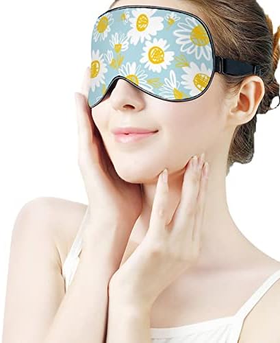 Маски за печатење на маргаритки за затемнување на окото со прилагодлива еластична лента ноќно слепило за жени мажи за јога патувања дремки