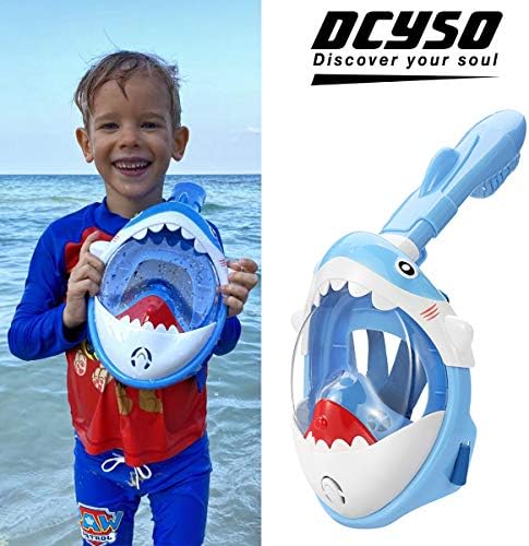 Dcyso Snorkel Mask Full Face Childrs - 2020 Ајкула остра маска за нуркање за Kid HD Seaview Anti Fog Anti протекување
