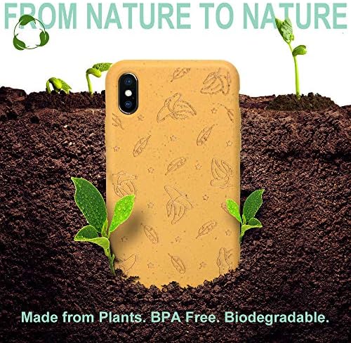 Konpon USA Hymo iPhone XS Max Bioudgradable Case, 100 проценти компост, направен од растенија, еколошки, пластични, врежани обрасци,