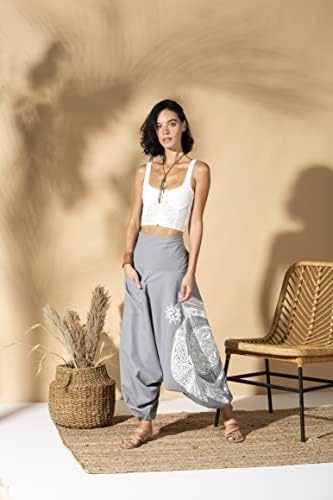 Компанијата Вешити памук племенски печатен боемски харем јога - удобни панталони за пижама | хипи џоги | летна облека во Бохо