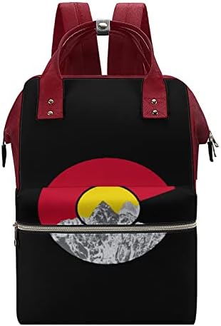 Колорадо Знаме Планинска Торба За Пелени Ранец Водоотпорна Мама Торба Ранец Со Голем Капацитет