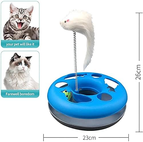 Оалк Смешни мачки играчки за внатрешни мачки интерактивни ролери за мачиња играчки со играчка за миленичиња Catnip, со топки за вежбање,
