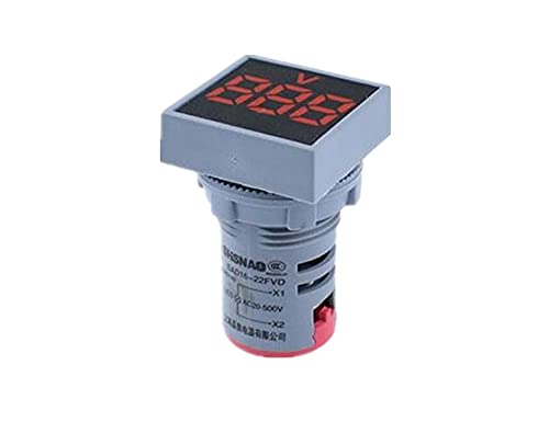 Инфри 22мм мини дигитален волтметар квадрат AC 20-500V напон на напон на напон на напон на мерач на моќност LED индикатор за ламба