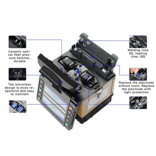 Машина за спојување на фузија за греење, 3,5in LCD дисплеј оптички спојници за фузија на оптички влакна Постави целосен автоматски 100‑240V