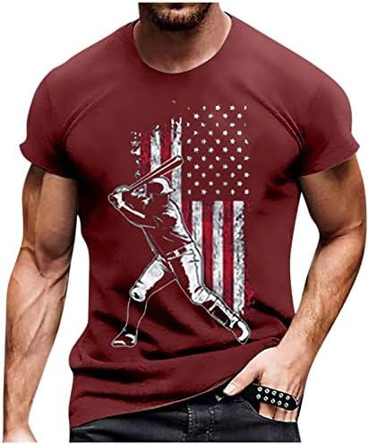Машки маички за маж, графичко лето лето со кратки ракави со кратки ракави, гроздобер бејзбол буква, печатење пулвер, врвни кошули