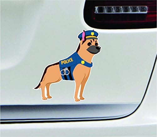 Цртани полициски кучиња Chihuahua 4x4,7 инчи Америка налепници во боја на налепници во боја на државни винил - изработени и испорачани