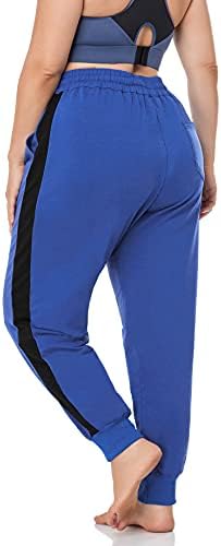 Zerdocean Women's Women Plus Sumptants Sweatpants Pantans Pantans Pants Активно носење панталони за секојдневно салони со џебови со