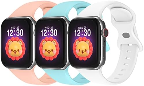 Bandkids 3 пакет бенд за деца Apple Watch Band 38mm 40mm 41mm 42mm 44mm 45mm 49mm, момчиња и девојчиња Sport Apple Watch Bands, мека