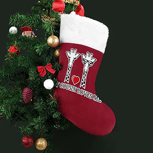 Мојот братучед ме сака Божиќно порибување чорапи печати Божиќно дрво украси