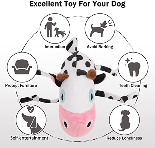 NPET Dog Screaky играчки со мека, издржлива кадифен за мало, средно, големо куче, играчки топка полнето куче за џвакање играчки за отворено,