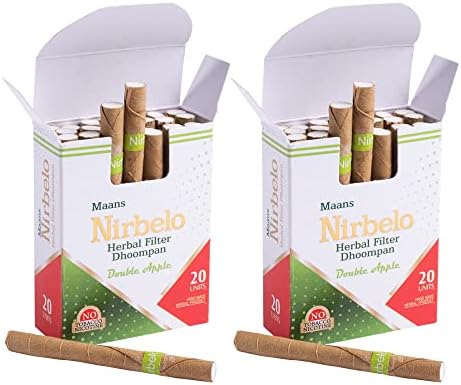 Nirbelo Хербална цигара тутун бесплатно и никотин бесплатно за откажување од пушење и алтернативни 40 цигари на природата - Пакет од 2 -