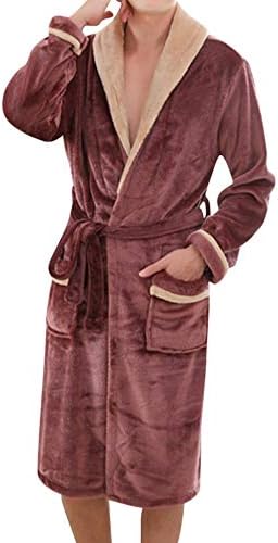 Uxzdx cujux машка зима издолжена плишана шал бањарка домашна облека долга ракав наметка облечена бања наметка