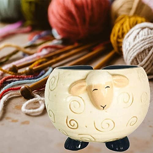 Anhuayk креативно симпатично забавно забавно керамичко овци во форма на волани садови, погоден за декор за куќи за складирање на садови
