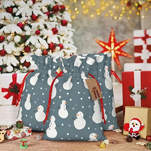 Божиќни Торби За Подароци Божиќ-Божиќ-Снешко-Семејство Подароци Торби За Завиткување Божиќни Вреќи За Завиткување Подароци Торбички
