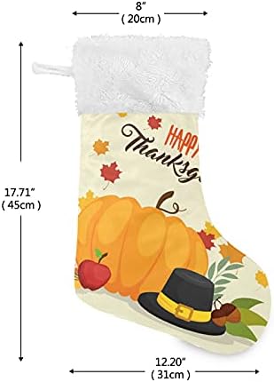 Алаза Божиќни чорапи Среќни Денот на благодарноста Класик Персонализирани големи декорации за порибување за семејни сезонски