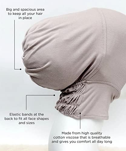 2 парчиња Jerseyерси Муслиманска внатрешна капа за истегнување на турбан хиџаб исламски подмолни капаци на капакот на капакот