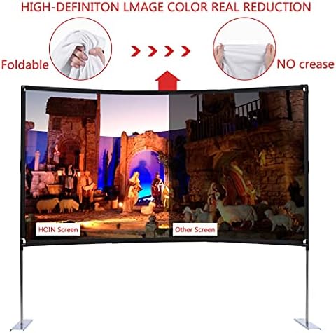 N/A Преносен екран на проекторот на отворено со екранот на држачот за држачи 100/120 инчи 16: 9 4K HD 3D екран за брзо преклопување