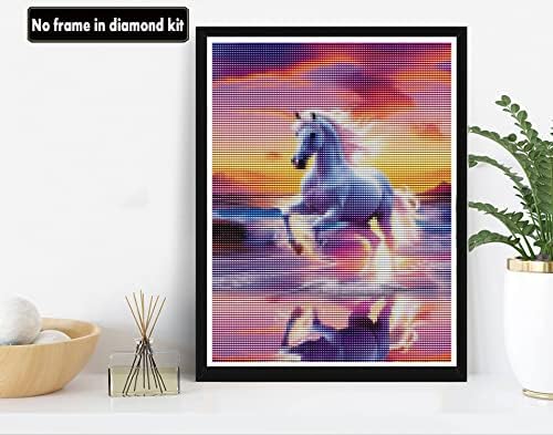 Комплети за сликање на дијаманти Vaiieyo 5d за ​​возрасни коњи, боја со дијаманти уметност животинско плажа, боја по броеви целосна вежба