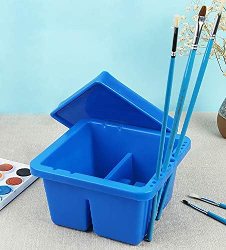 Дајленд 3 пакет уметник во басен, 12 дупки сина мултифункционална мијалник за пластична четка со држач за капаци и четки, 6,3