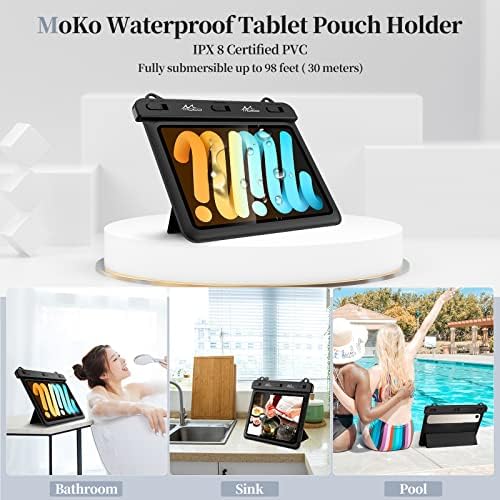 Моко водоотпорен таблет кутија компатибилен со Fire HD 8/Fire 7, iPad Mini 6/5/4/3, Galaxy Tab Pro 8.4, Tab S2/Tab E/Tab A 8.0 8,4 до