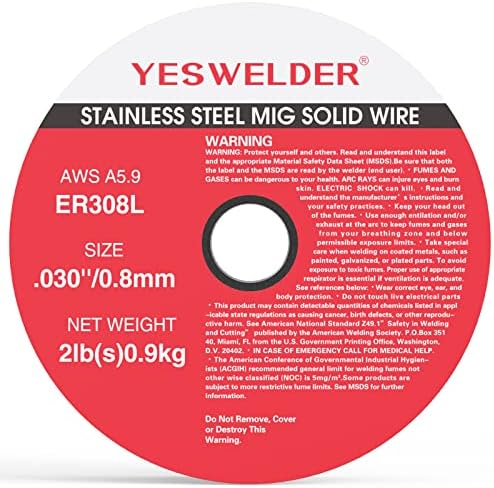 Yeswelder од не'рѓосувачки челик миг цврста жица ER308L .030-дијаметар, 2 фунти