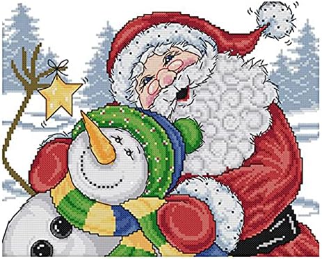 51buyoutgo Комплети за вкрстени бод за возрасни Дедо Мраз, 11 КТ лесни смешни отпечатени печат преброени пред -печатени вкрстени