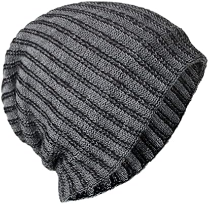 Обичен плетен грав капа за жени Чунки топло череп капа Акрилик мек истегнување плетено есенско зимско скијачки капи Унисекс возрасни
