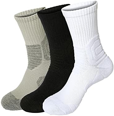 Чорапи на атлетска екипа - Контрола на машка влага за удобност се вклопуваат во перничиња со перничиња со 3 -пара компресија на лак