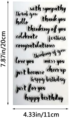 Зборови букви јасни марки - среќен роденден размислувајќи за вас сентиментална благослов гумен печат за правење картички, DIY