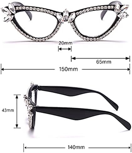 Bullabulling пенлива кристална ретро рамка мачка око за очила за читање, очила за читање