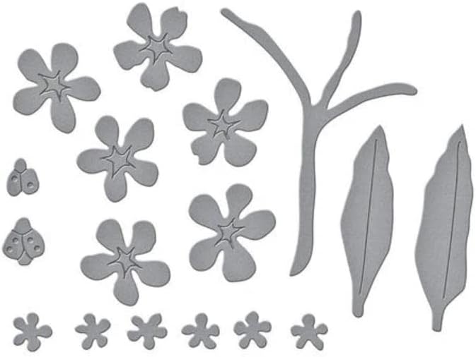 Badybugs цвеќиња метални умираат исечоци за сечење, ладиви цвеќиња хартиени картички за сечење умираат исечени матрици за DIY втиснување