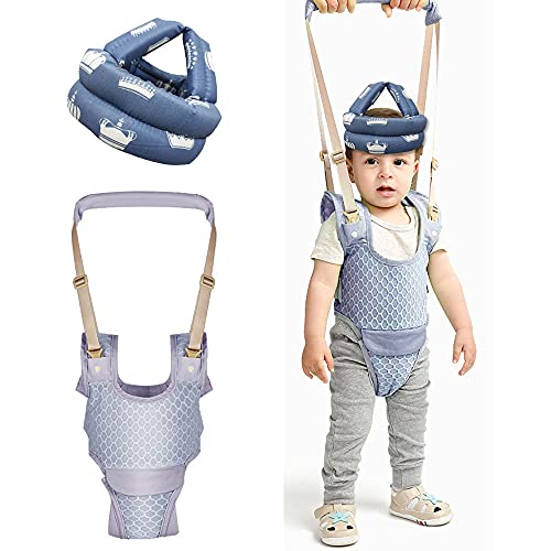 Бебе шетање и шлем за безбедност, асистент за одење на дете за бебиња, асистент за одење, прилагодливо рачно стоење и одење за