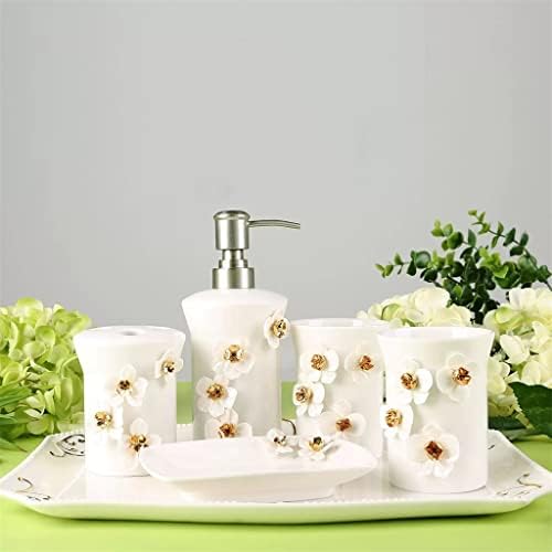 Sslfqnd рачно изработена керамичка бања сет тоалети за заби држач за четкичка за уста, свадба подарок