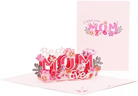 Desuness Day Day Day Pop Up Card, Најдобра мајка досега, loveубов мајка, среќен ден на мајката 3Д честитки за мајка, поп -поп