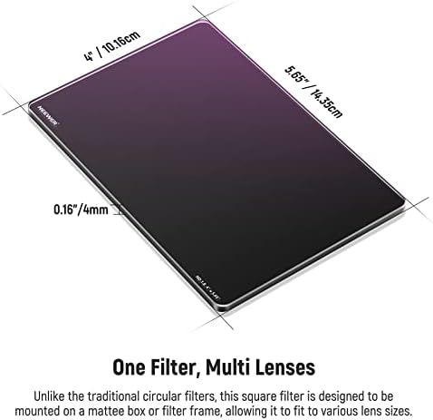 Neewer ND1.8 квадратен ND филтер, 4 x5.65 филтер за неутрална густина на кино компатибилен со Tilta компатибилен со Matte Matte