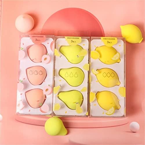 GPPZM 3PCS /Поставете козметичка козметичка пуфта за козметика со јајца од јајце, сунѓер со кутија за складирање во прав сунѓер манго лимон прдеж