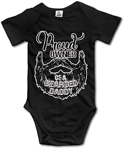 Горд сопственик на брада тато смешни ромци симпатична новинска новороденче едно парче бебешка телесна месеца месеци