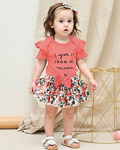 Новороденче за новороденчиња облека за девојчиња ромпер шорцеви поставени цветни летни облеки симпатична облека за бебиња девојка