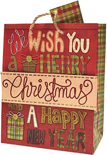 Медисон хартија Делукс 42 парче Божиќна празник украсен сет за торби за подароци, 12 торби со 30 листови ткиво