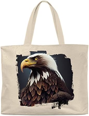 Американска торба за графички тота со орел - торба за купување на патриотски дизајн - графичка торба за тота